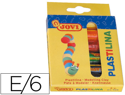 6 barras 15g. plastilina Jovi colores surtdos